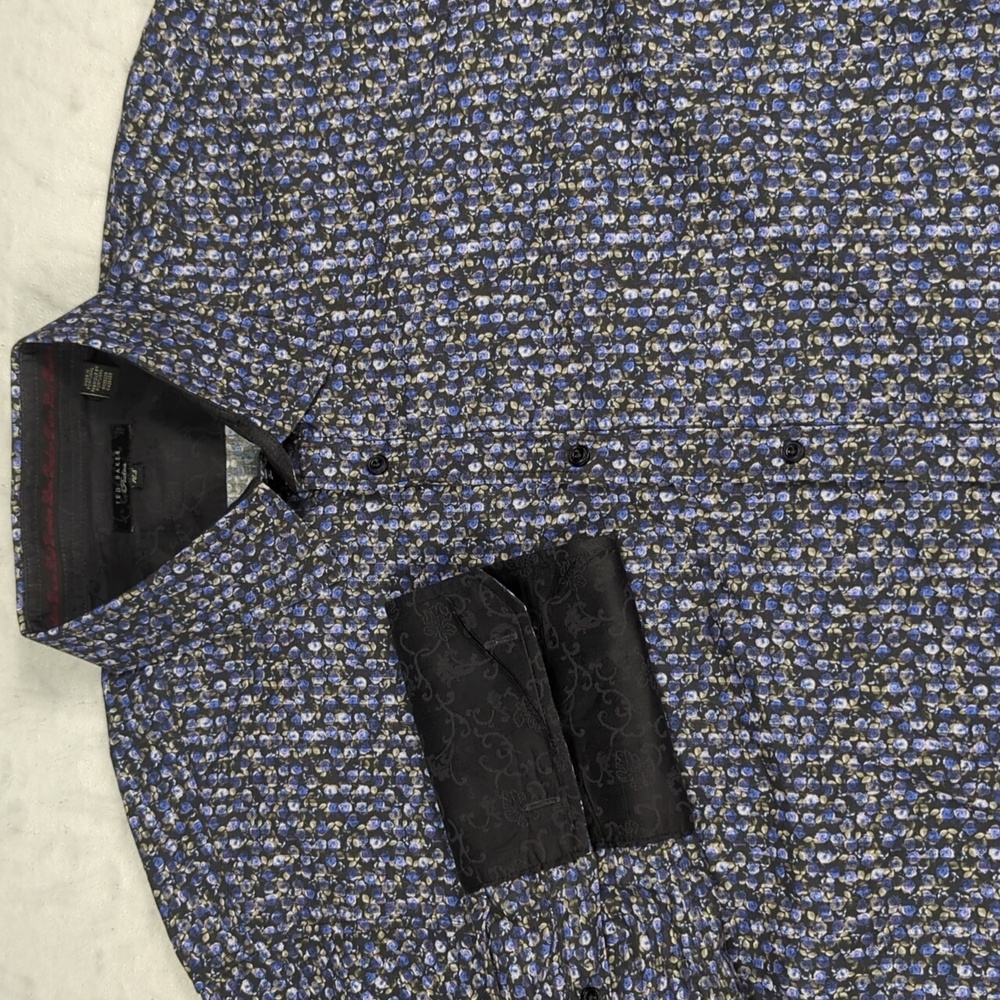 Ted Baker All Over Flower Print Long Sleeve French Cuff Button-up Mens Size 16.5